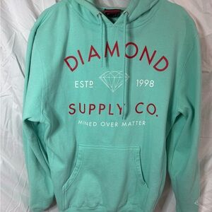 Diamond Supply Co. Teal and Red Men's Hoodie